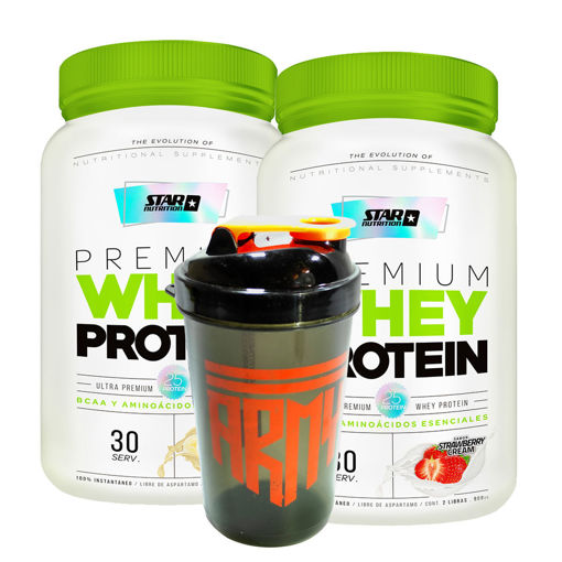Imagen de 2 x Premium Whey Protein 2lb + Shaker