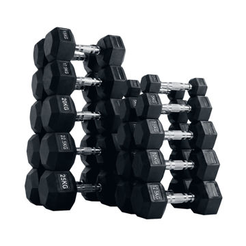 Imagen de Set Plus Mancuernas Hexagonales 2.5 a 25kg
