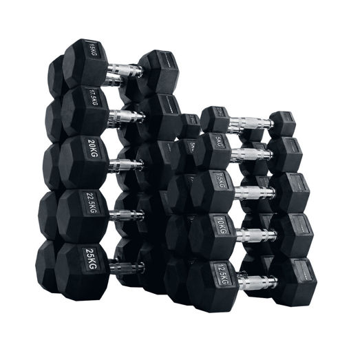 Imagen de Set Plus Mancuernas Hexagonales 2.5 a 25kg