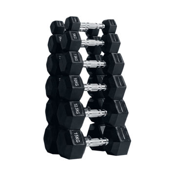 Imagen de Set Plus Mancuernas Hexagonales 2.5 a 15kg