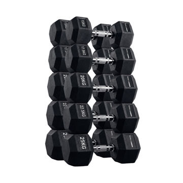 Imagen de Set Plus Mancuernas Hexagonales 15 a 25kg